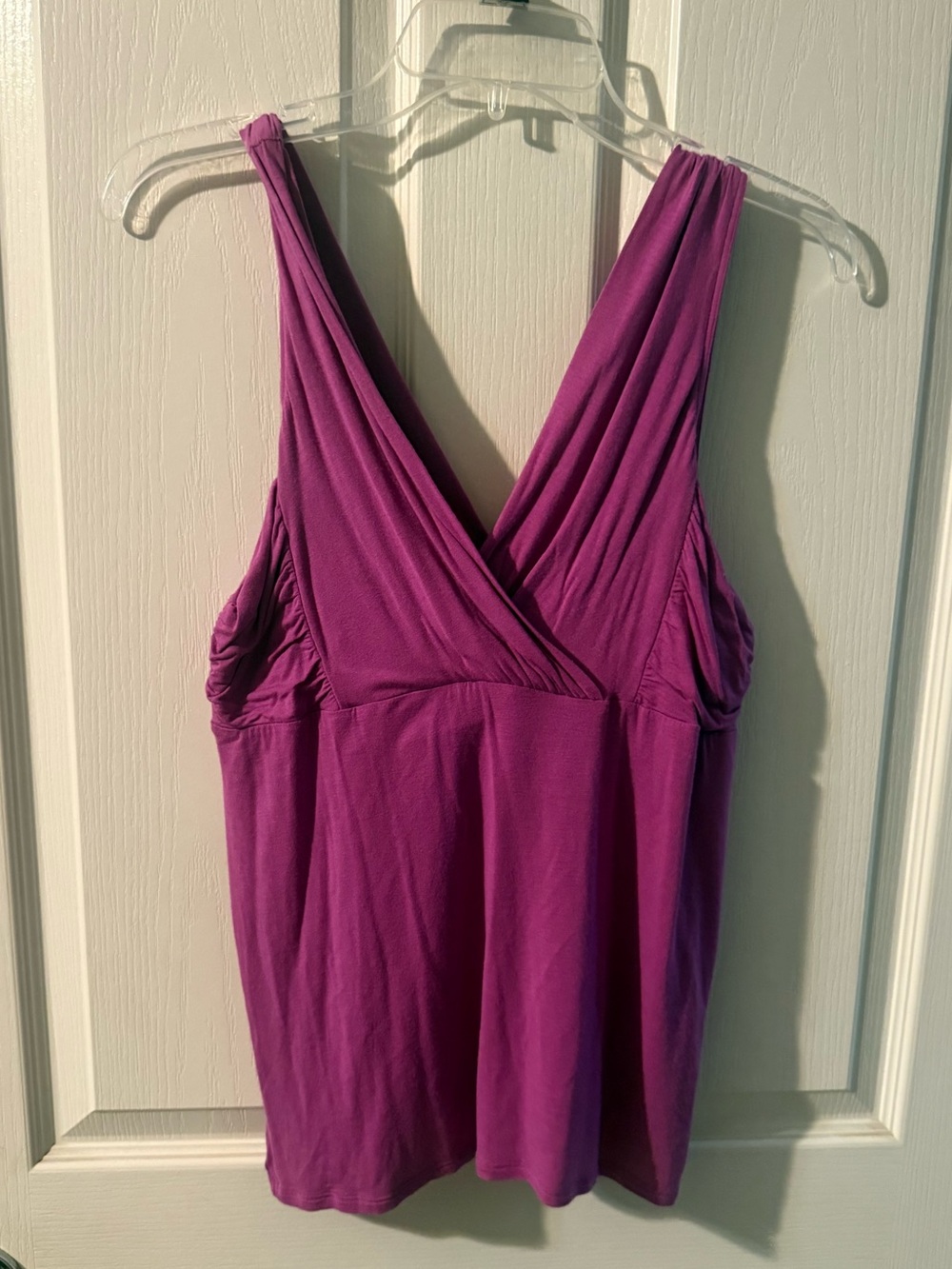 Victoria's Secret Purple Sleeveless V-Neck tank with built in shelf bra
